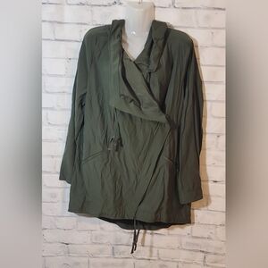 Express Olive Green Lightweight Hooded Jacket